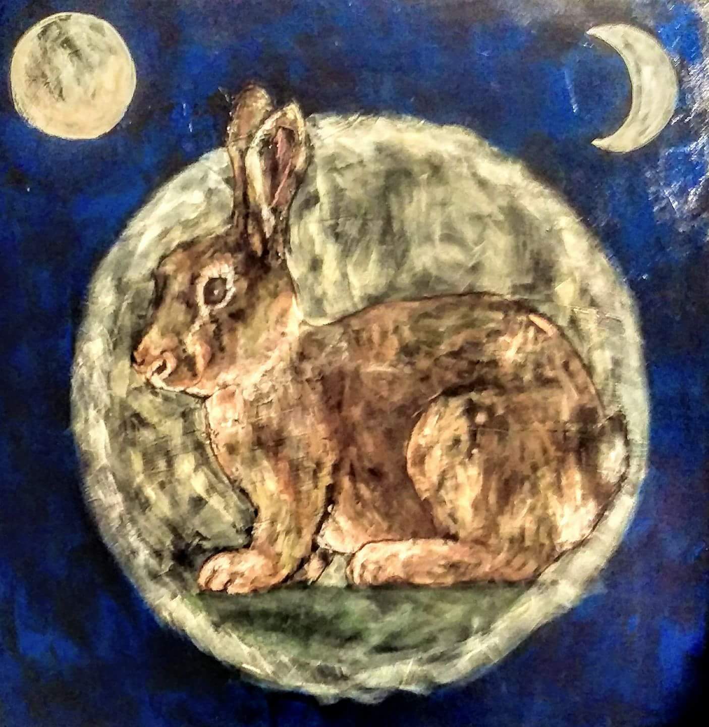 Rabbit In The Moon – Art by Hollyana Melear